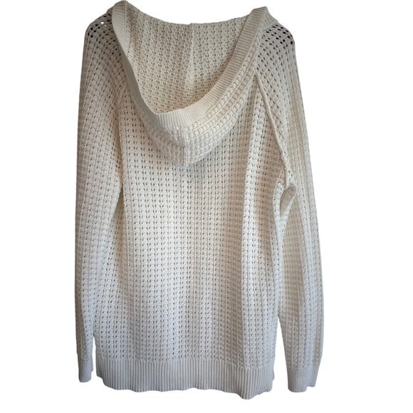 Sundance Ivory Open Knit Hooded Sweater NWOT Size L Boho Oversized - Picture 1 of 6